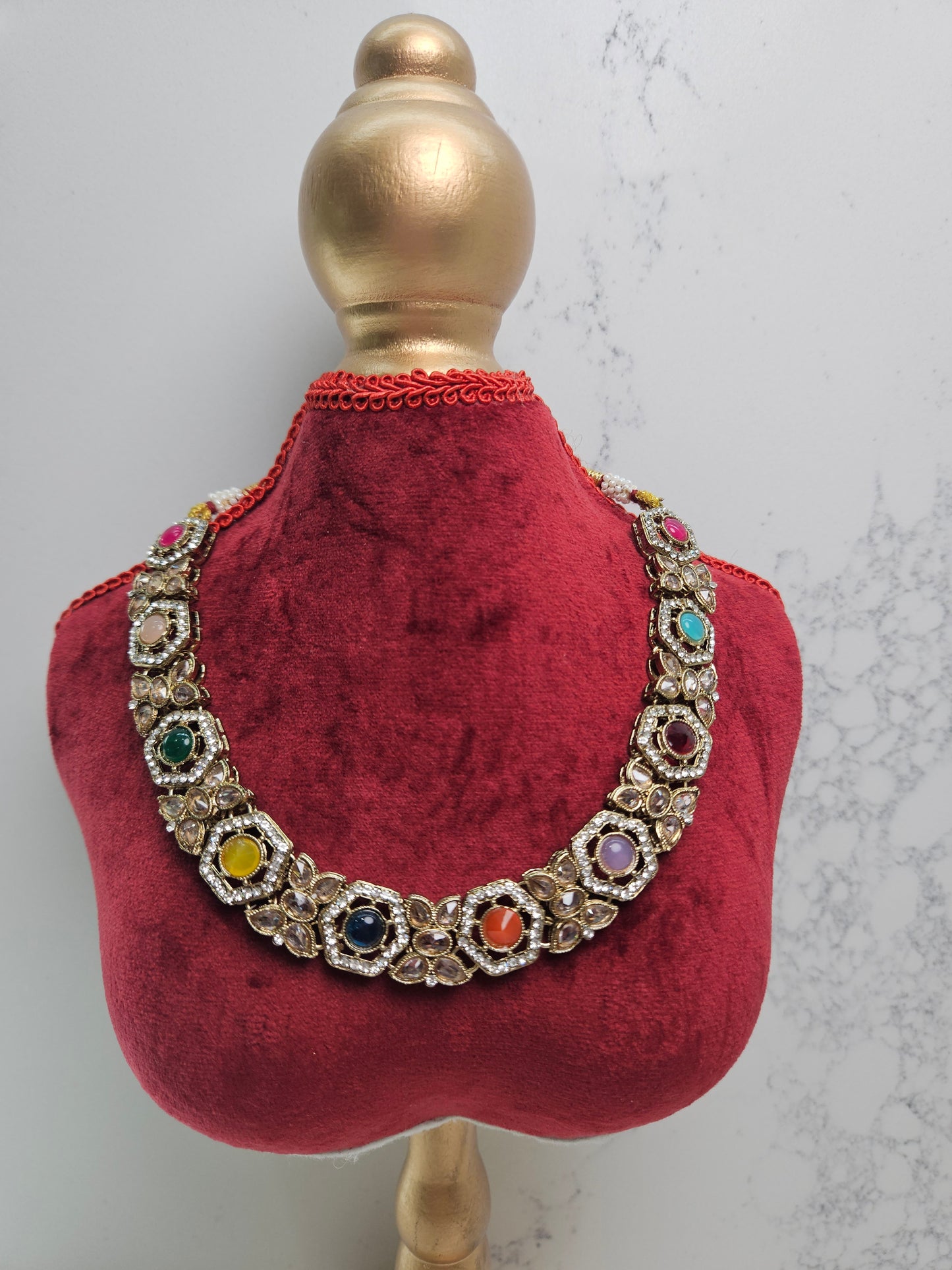 Multi Color Kundan Necklace Set