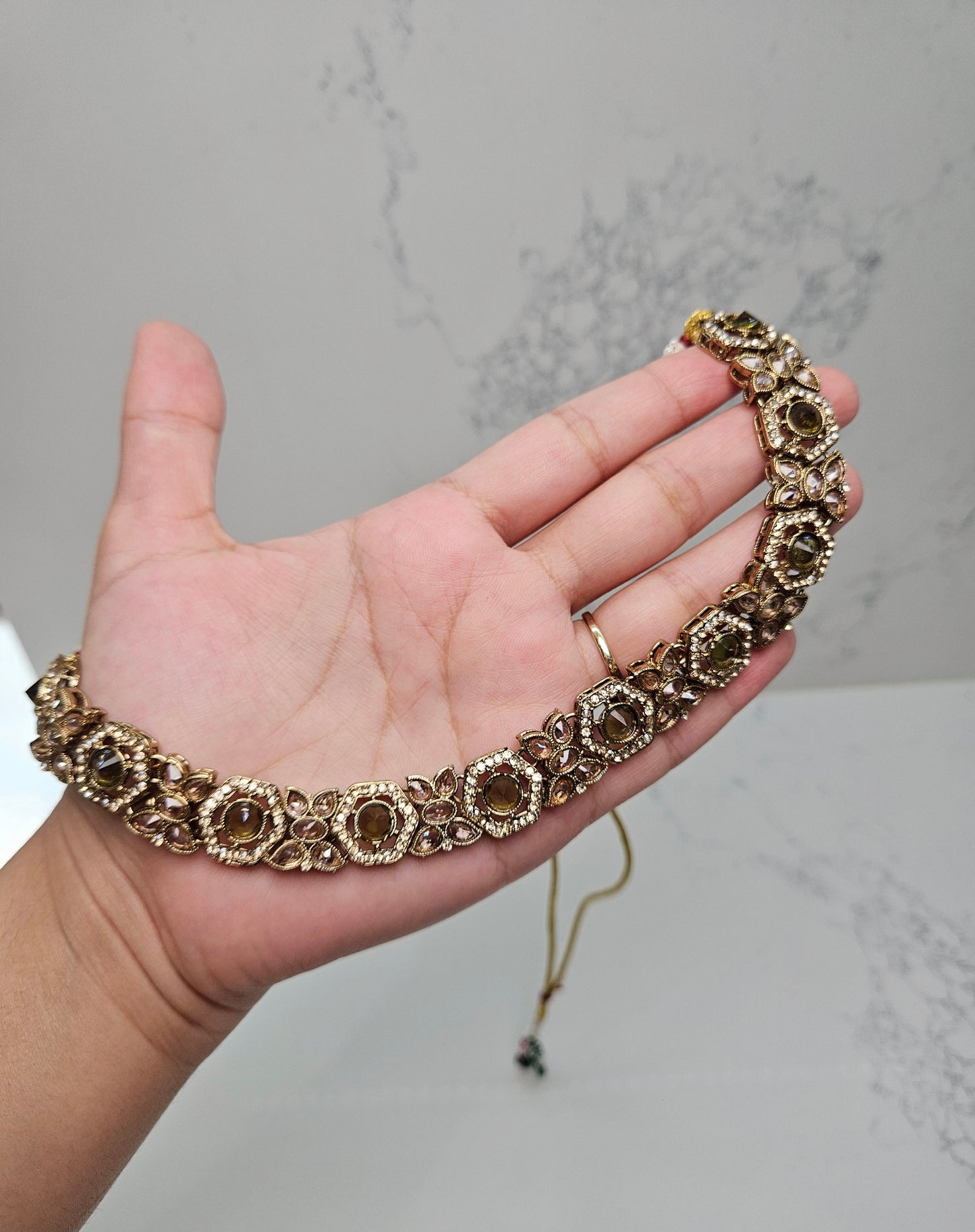 Olive Green Kundan Set