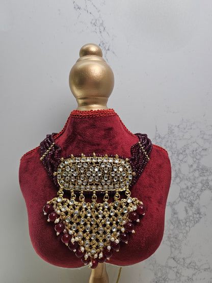 Maroon and Gold Choker