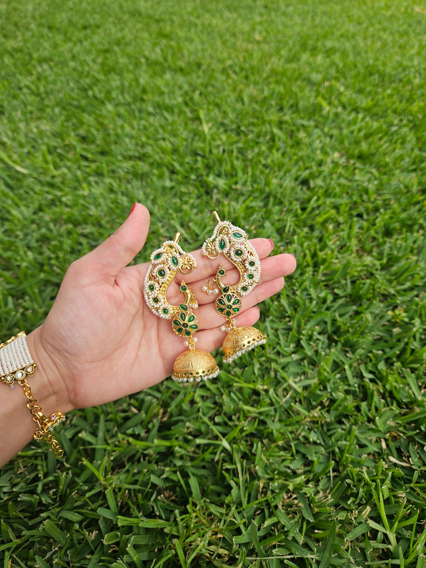 Peacock Earcuff Jhumka