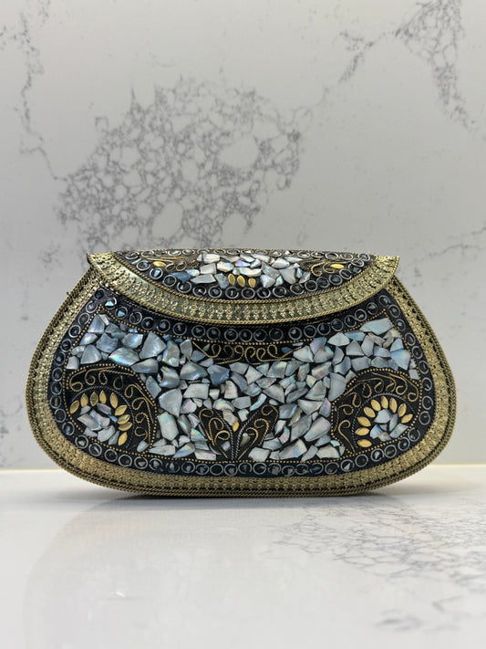 Handcrafted Metal Mosaic Clutch
