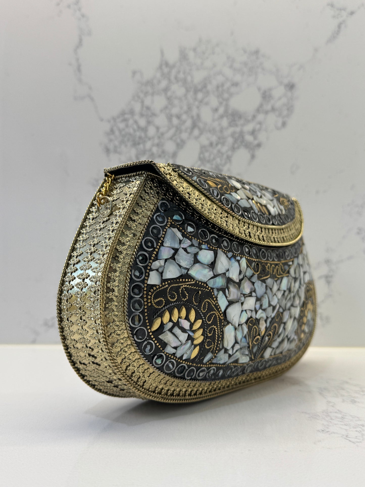 Handcrafted Metal Mosaic Clutch