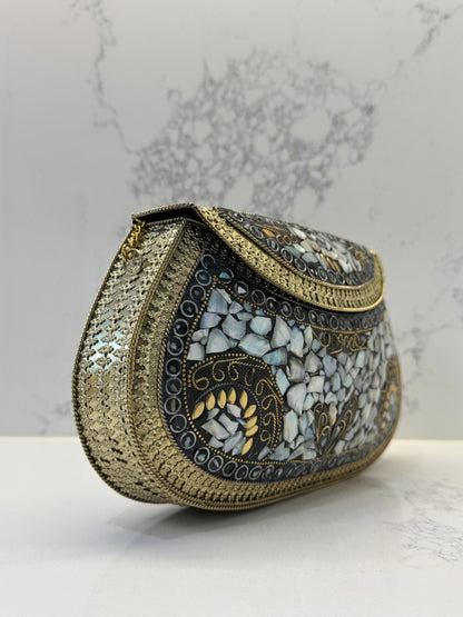 Handcrafted Metal Mosaic Clutch
