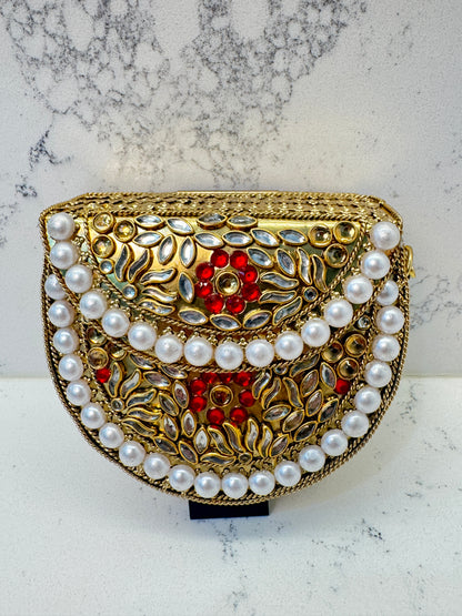 Kundan Mini Metal Clutch