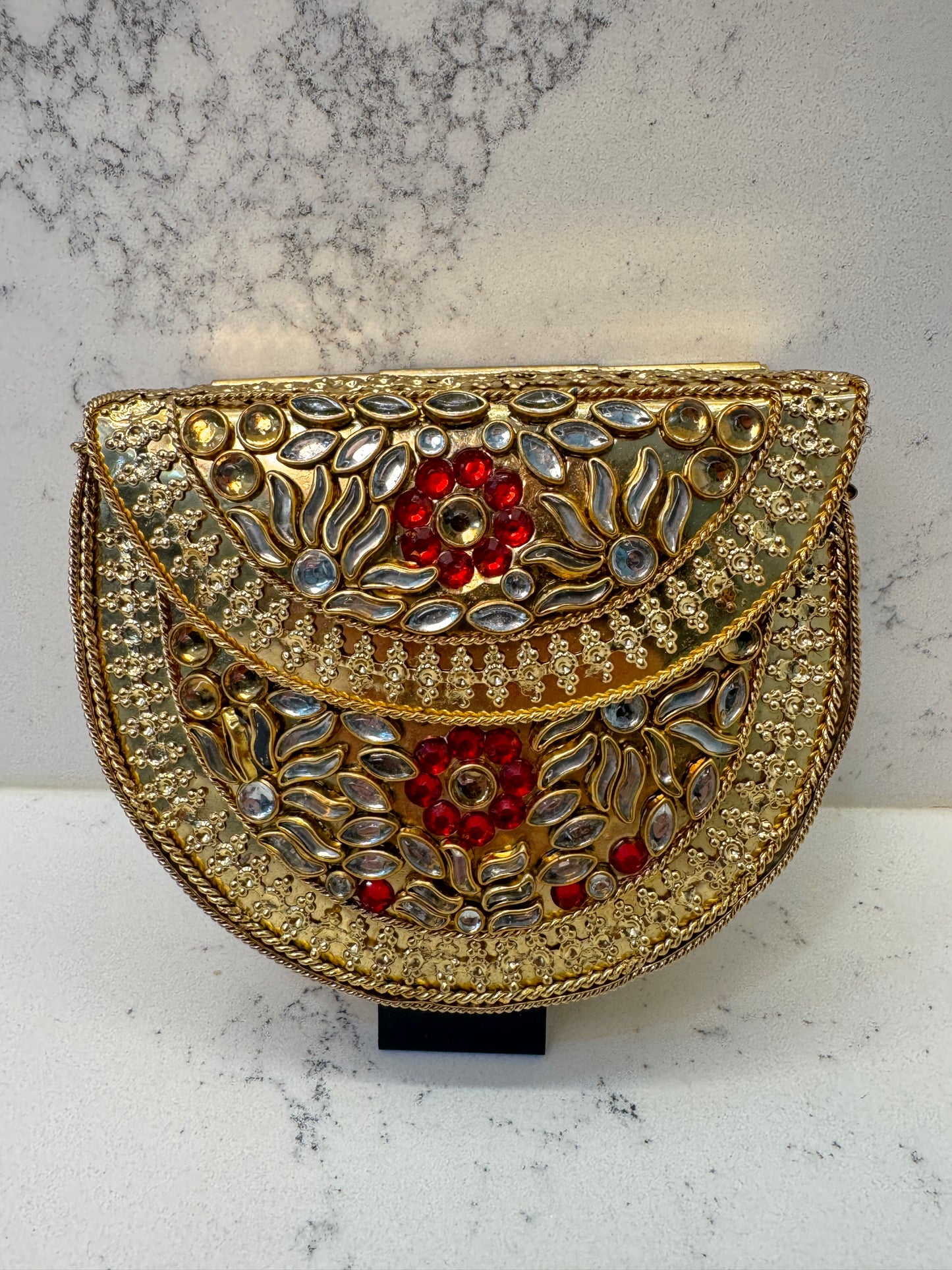 Kundan Mini Metal Clutch