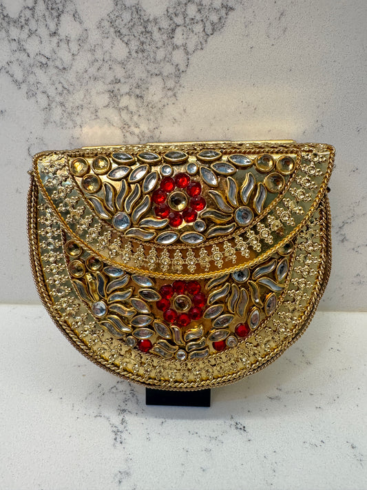 Kundan Mini Metal Clutch