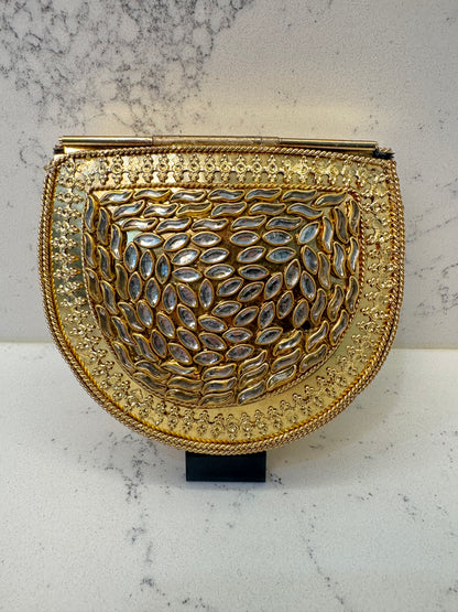 Kundan Mini Metal Clutch