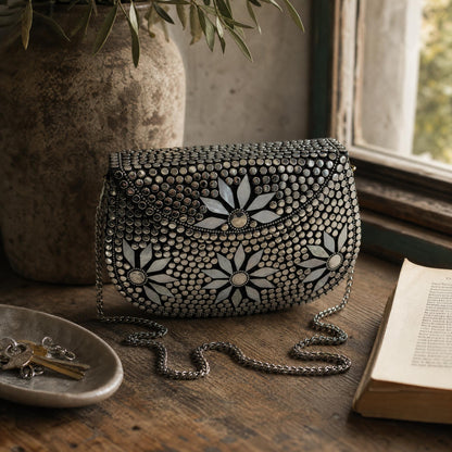 Handmade Metal Silver Clutch