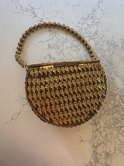 Antique Gold Metal Clutch