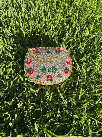 Multicolor kundan clutch