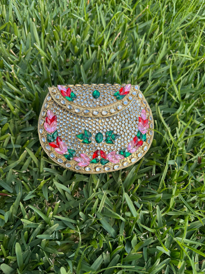Multicolor kundan clutch