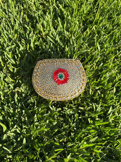 Multicolor kundan clutch