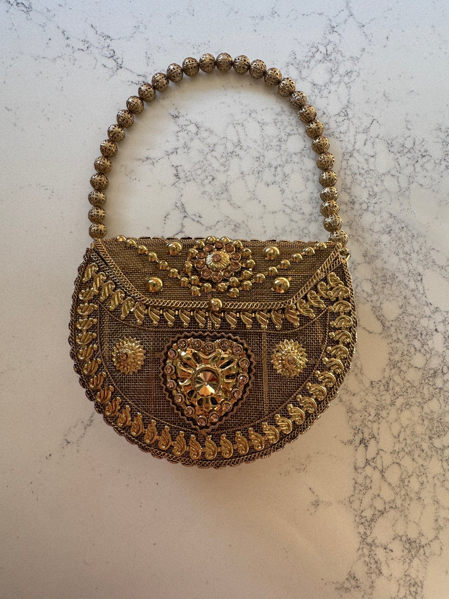 Antique Gold Metal Clutch