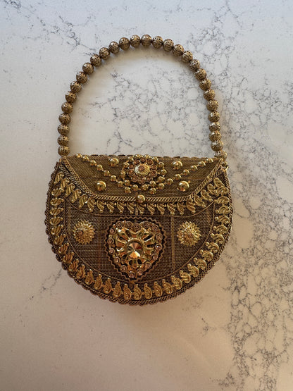 Antique Gold Metal Clutch
